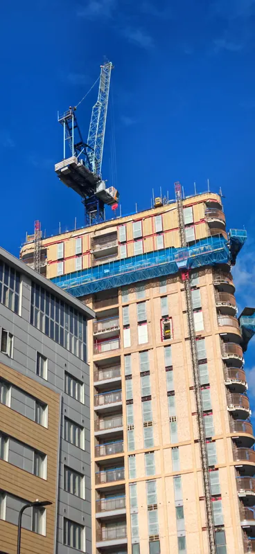 Tower crane on top of a London construction site
