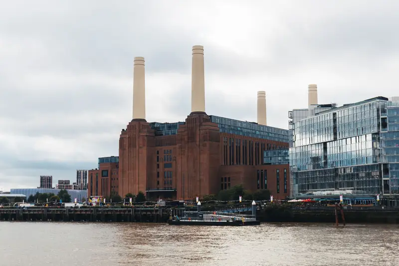 Battersea Power Station beside the River Thames